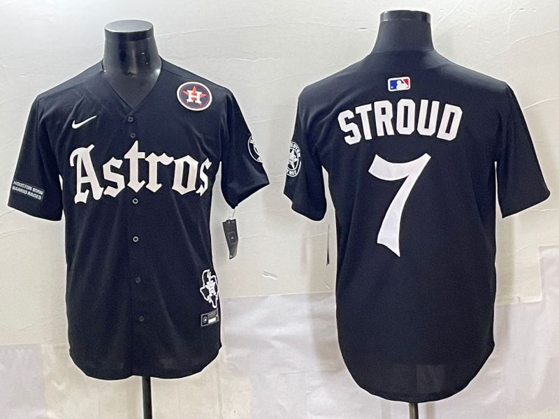 Men 2025 Houston Astros #7 Stroud Black Five generations Joint Name Nike MLB Jersey style 16->houston astros->MLB Jersey